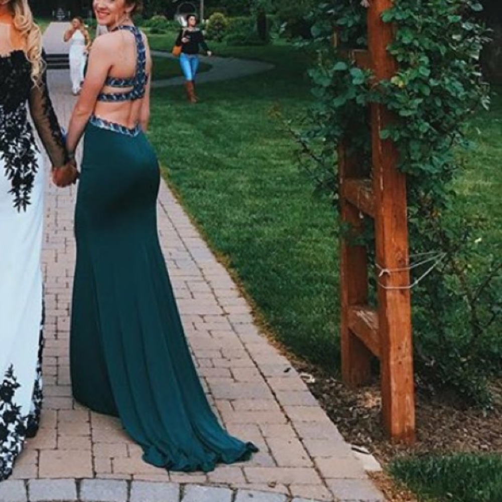 High neck prom dress
